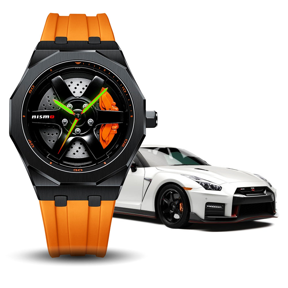 Nismo GTR Gyro Polygon Orange Rubber Strap – Corsa Watch