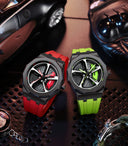 RS-7 Gyro Black Polygon Case Green Caliber/Green Rubber Strap